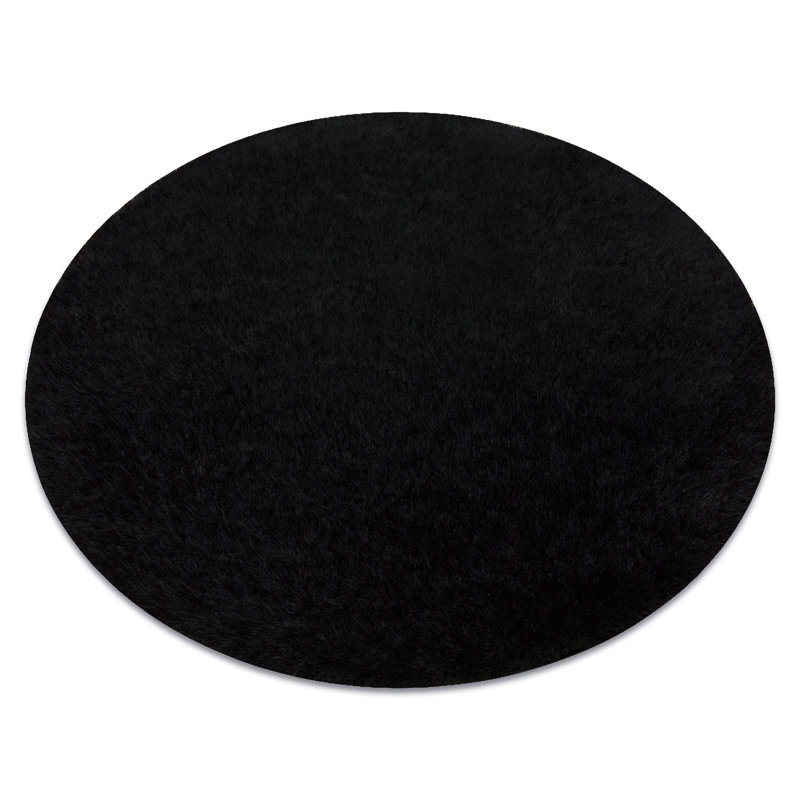 Taryn Solid Colour Area Rug, Black, Round 120cm