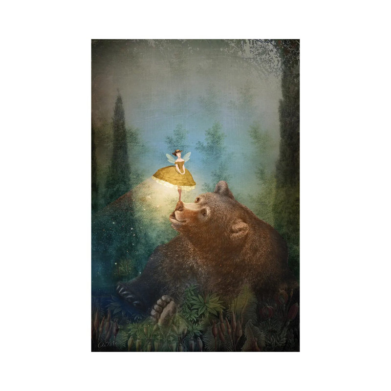 «A Fairytale Forest» par Catrin Welz-Stein - impression d'art graphique, H 40 po x l 26 po x P 1,5 po, Pas de tapis