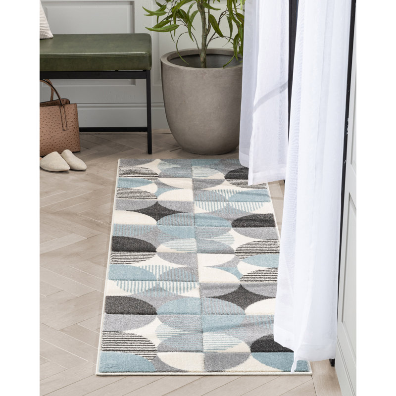 Astrid Geometric Synthetic Area Rug, Runner 67 x 220 cm