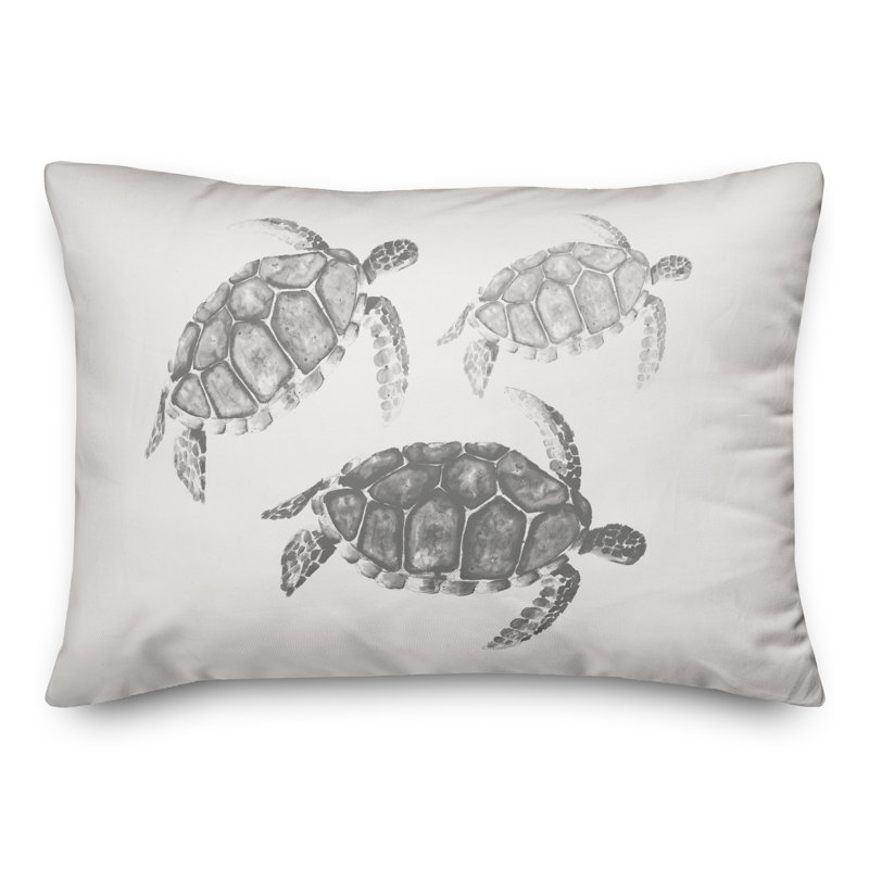  Coussin Watercolor Sea Turtles, Gris