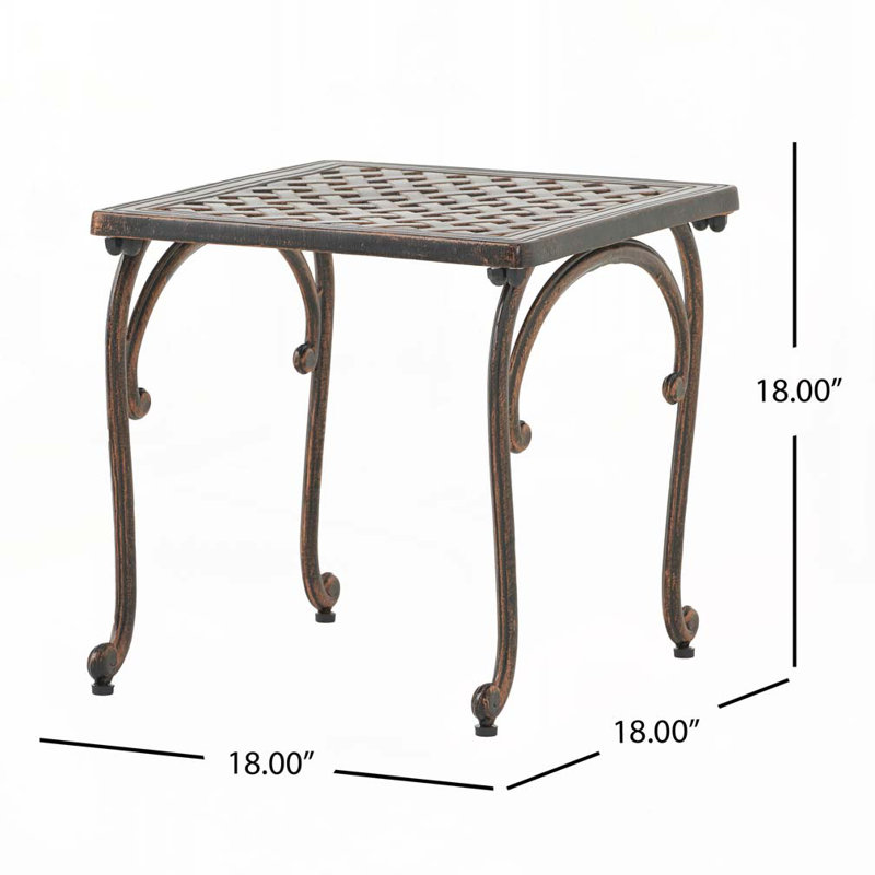 Ensemble de tables de bout de patio avec cadre et plateau en aluminium
