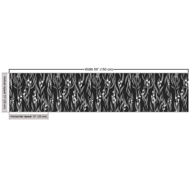 Chimal Monochrome Leaves Branches and Flowers Multi-Purpose Fabric