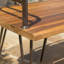 Banc industriel industriel en bois d'acacia et en métal