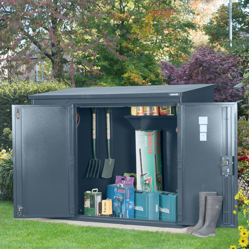 Annexe 6 ft. W x 3 ft. D Pent Metal Bike Shed, Grey