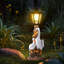 Figurine d'extérieur en résine pour jardin pelican en résine avec lampadaire, 16,5 po