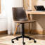 Chaise de bureau en similicuir brun antique - pivotant sur 360 °, relevage pneumatique, revêtement confortable, structure en acier noir mat pour la structure