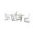 Tavarious Glass Top Metal Base Dining Table