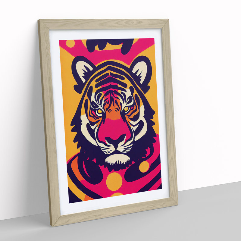 Tiger Abstract - Framed Print, 46cm H x 34cm W x 2cm D, Oak Framed