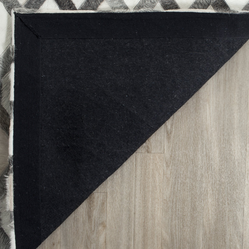 Tapis géométrique en cuir tissé à la main Sevastopol Studio, Rectangle 5 pi x 8 pi