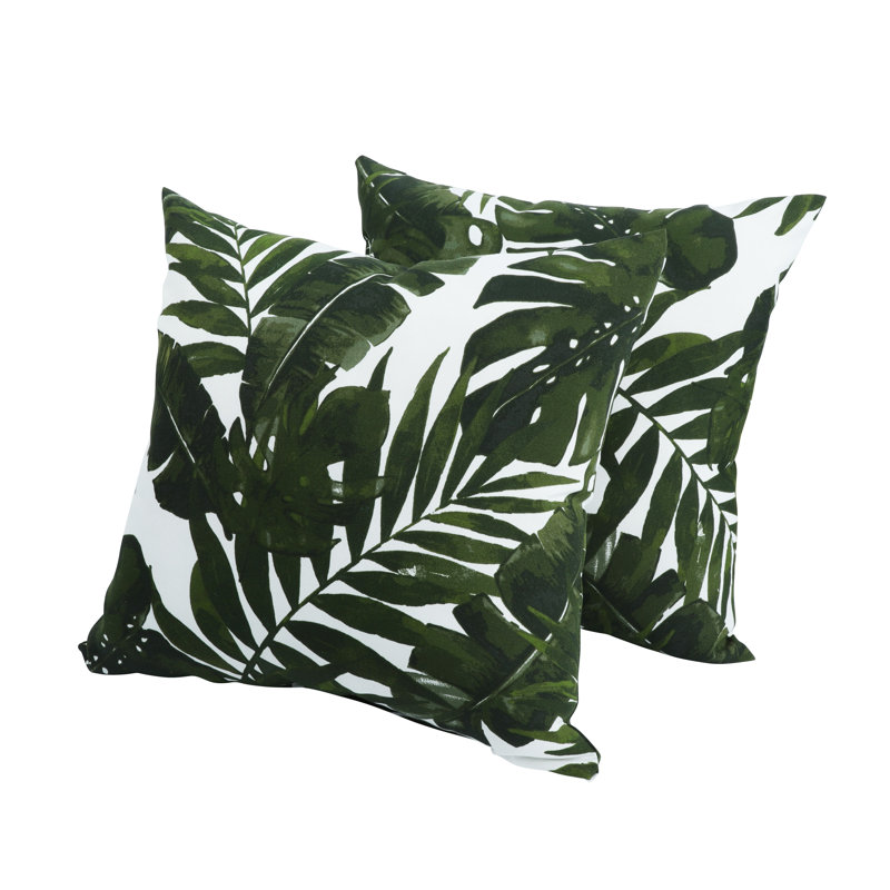 2 Pack Outdoor Throw Pillows, Green