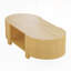 Table basse ovale en caoutchouc et bois cannelé avec rangement-1224843356