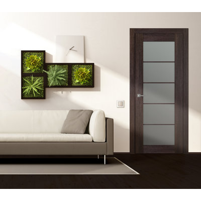 Porte standard préfinie en bois manufacturé et vitré Avon 5 Lite