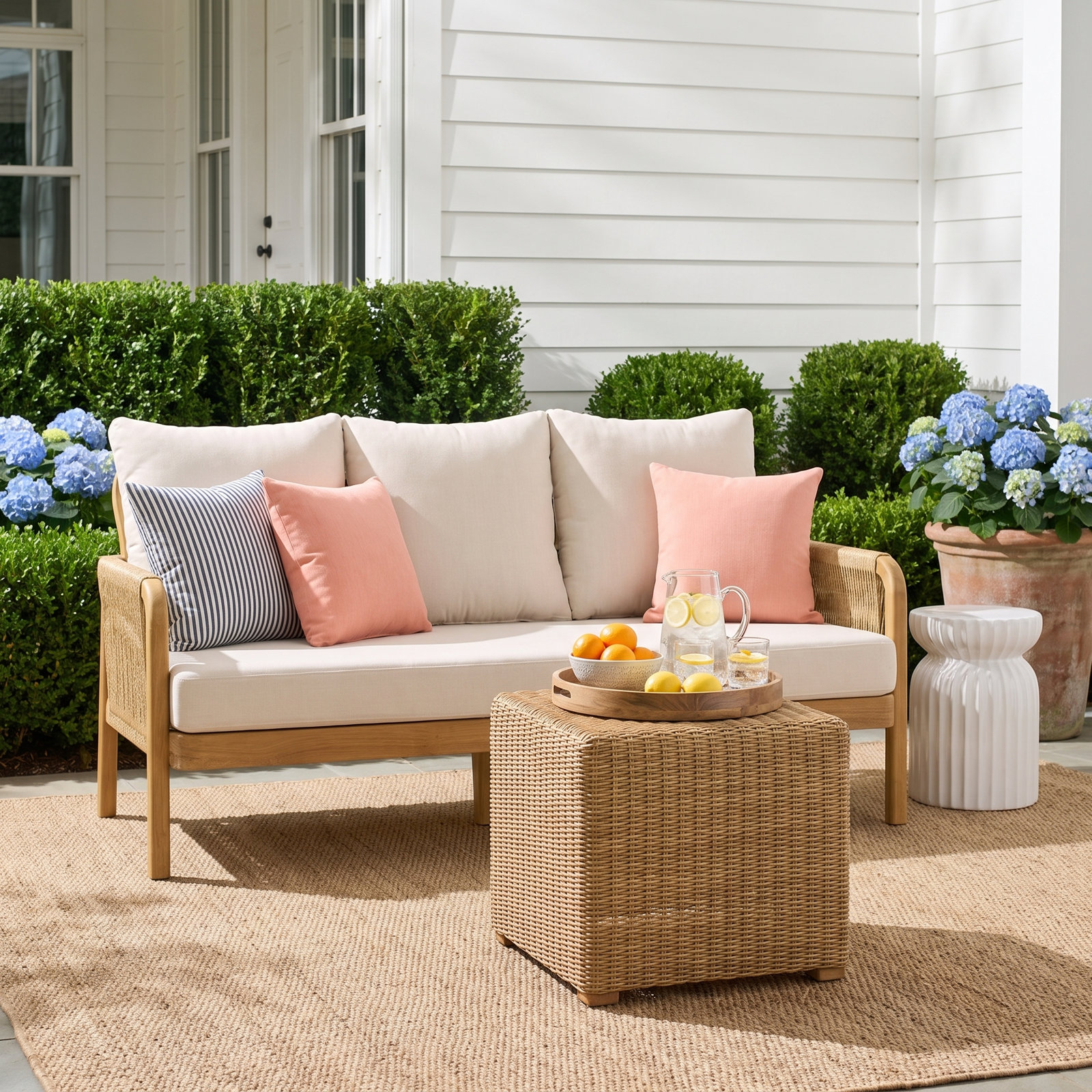 Tweedy 69" Teak Patio Sofa