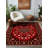 Floral Harmony Collection Digital Print Cotton-Polyester Blend Rug – Red & Floral Pattern-674667675