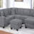 Laf Loveseat With Usb Port Modern Style 5Pc Sectional Set Corner Wedge Armless Chair Cocktail Ottoman Raf Loveseat With Storage Fog Finish Primary Living Room-885976424