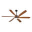 Ventilateur de plafond en bois massif à 6 pales avec lumière, design décoratif moderne-467216525