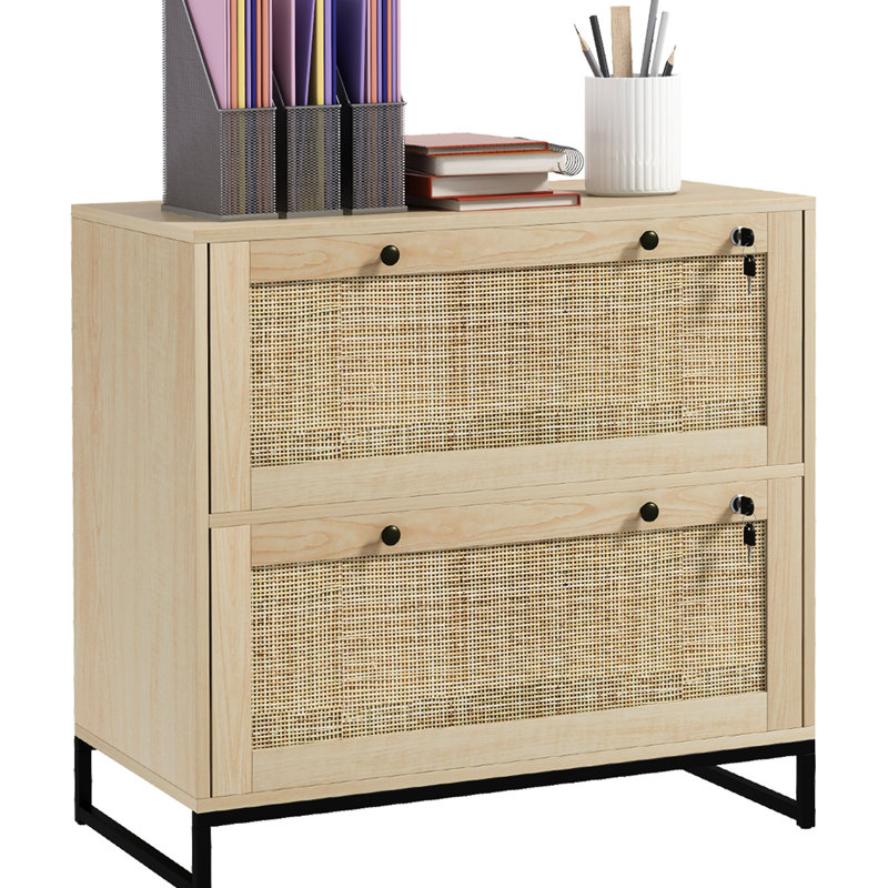 2 Drawer Locking File Container - Office Organization Aid With Adjustable Hanging Bar For Multiple Paper Sizes Natural Magnificence Vertical Cabinet Lock Storage Solution Exterior, For Different