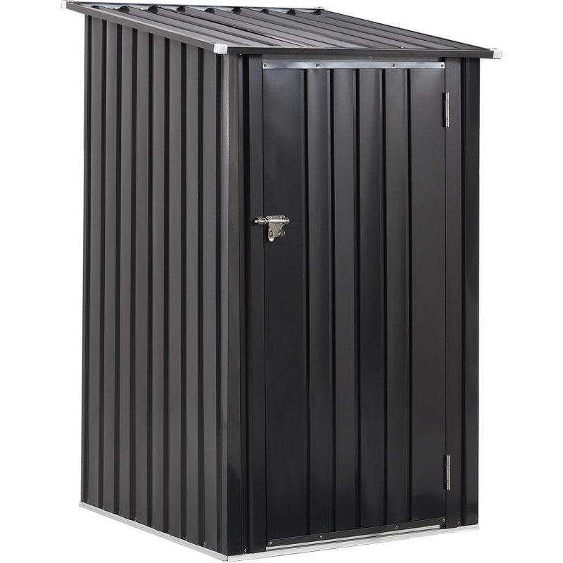 Remise de rangement extérieure en métal 3 x 3 pi avec porte verrouillable, remise à outils en acier pour jardin