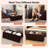 43 Inches Folding Storage Ottoman Bench with Side Pocket Storage Chest Brown-851236413