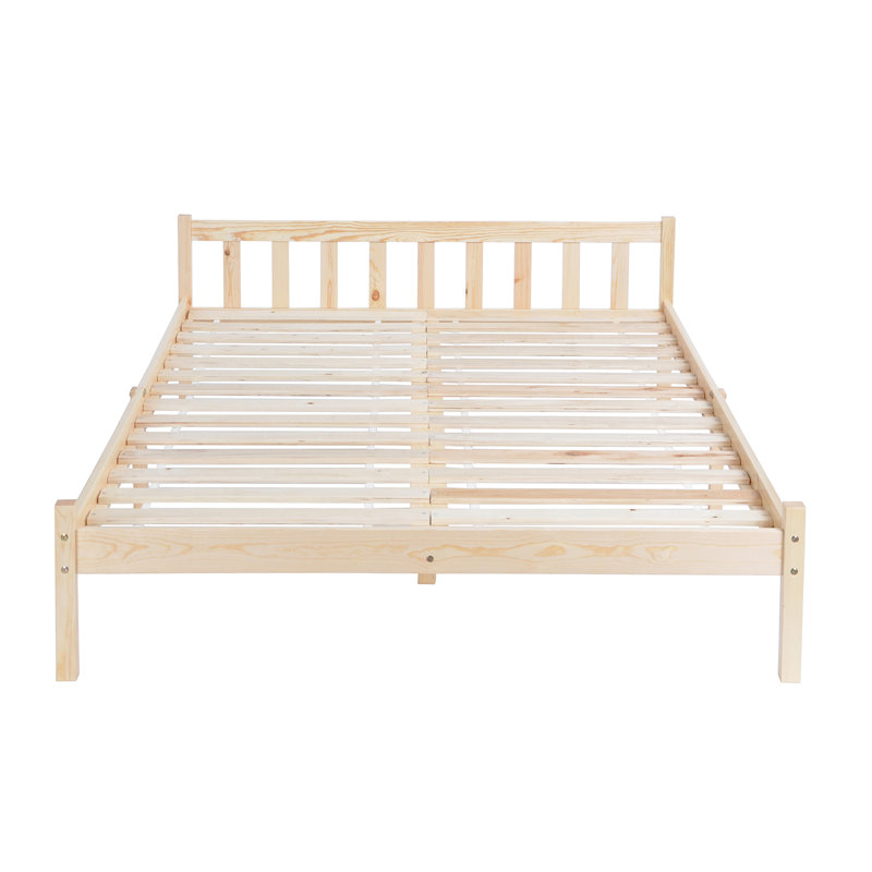 Interlandi Solid Wood Bed, Double (4'6), Natural Pine