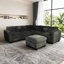 Canapé modulaire en L 4 pièces avec repose-pieds cocktail et revêtement en velours côtelé