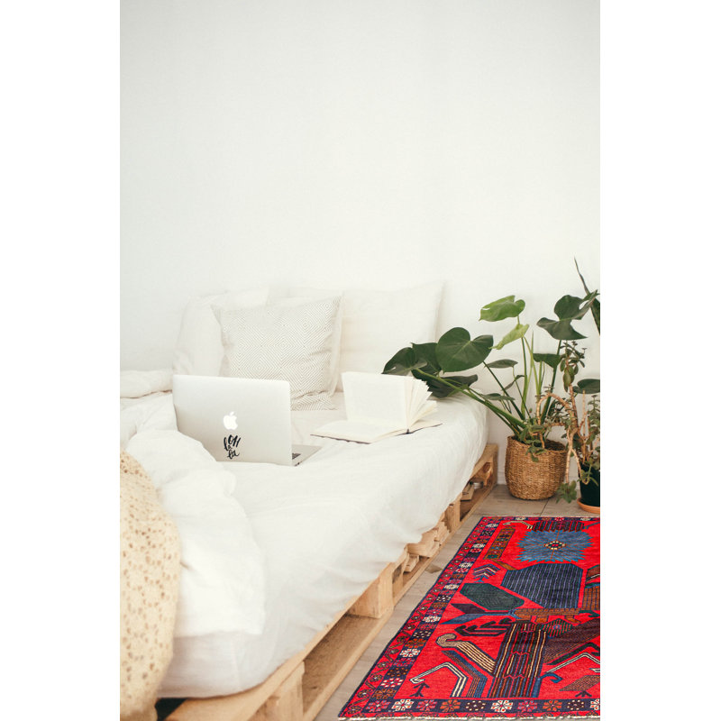 Tapis rouge Teimani 3 pi 5 po x 5 pi 11 po