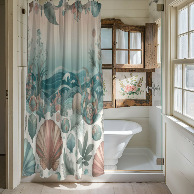 Ocean Flow Dreams - 1 Piece Standard Shower Curtain, 74"H x 71"W