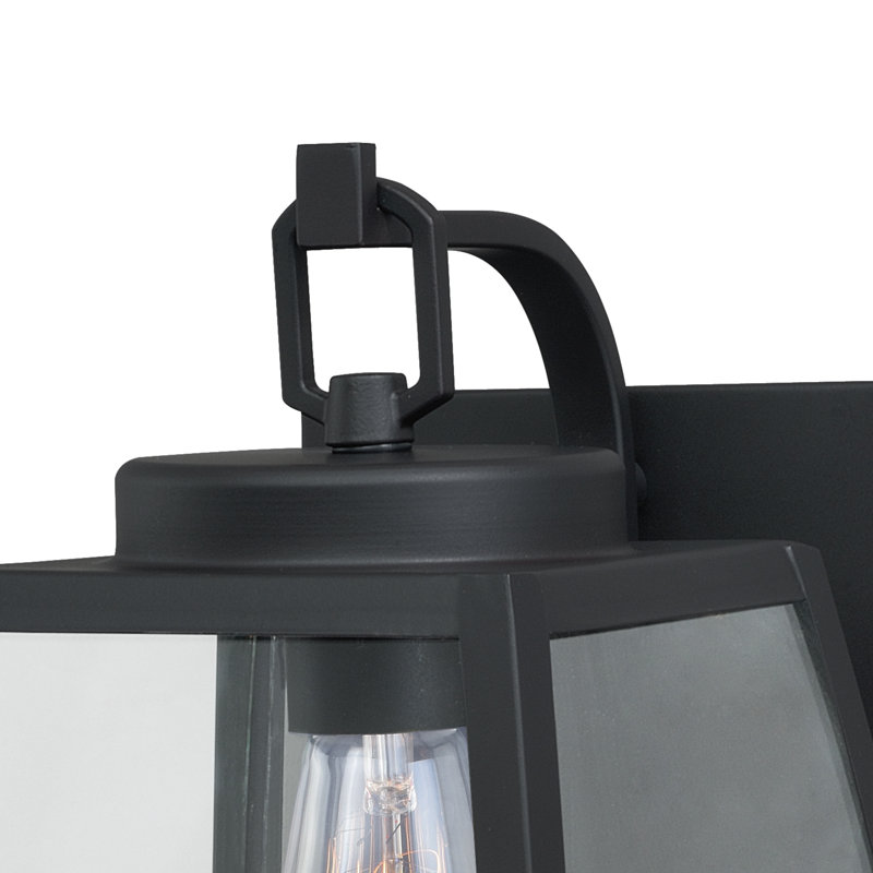 Vasila 13 in. H 1-Light Oil Burnished Bronze Transitional Outdoor Wall Sconce made of Durable Steel, Clear Glass Shade, LED Compatible, Use for Exterior Porch Patio Front Door or Garage