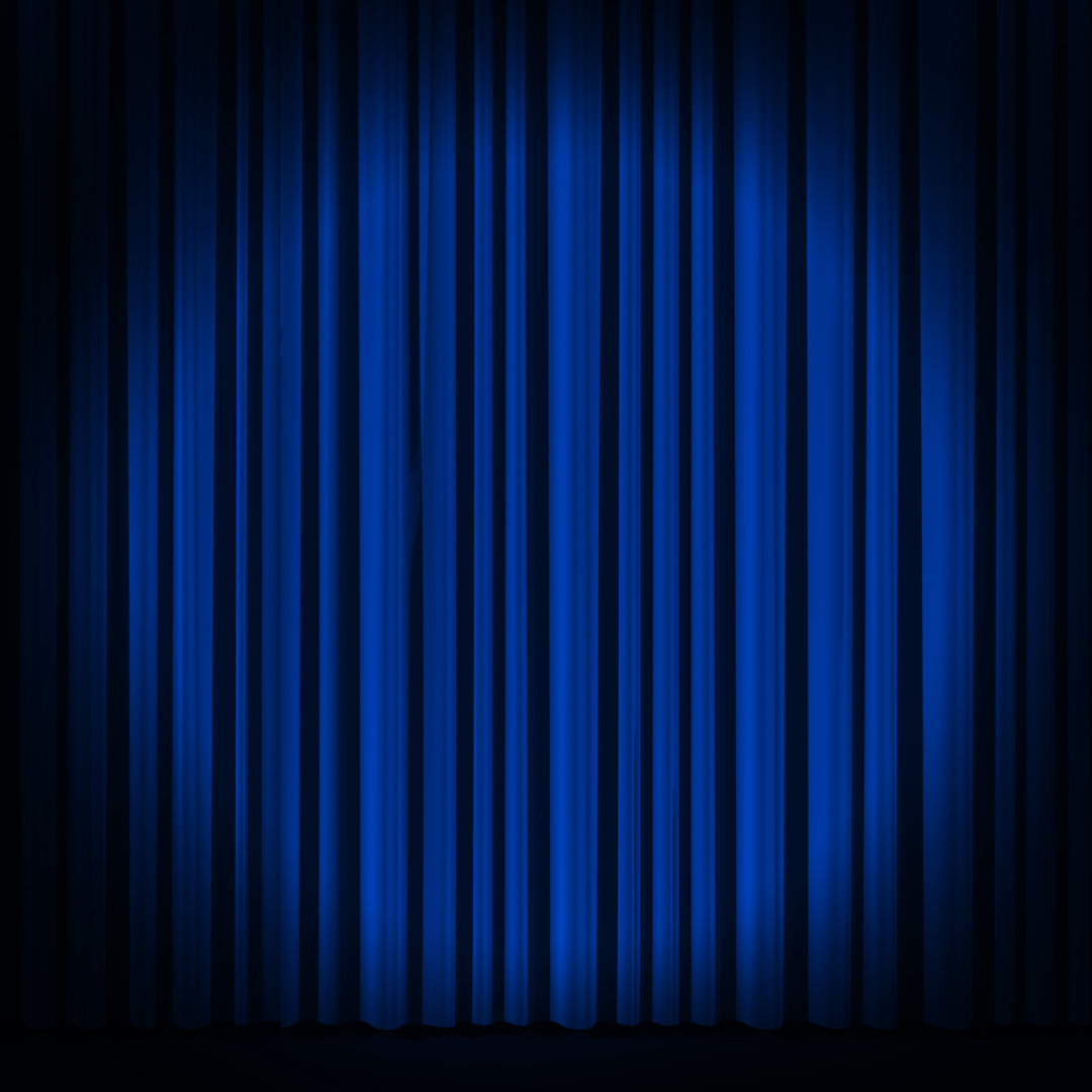 Leinwandbild Blue Curtain in Theater von Yodiyim