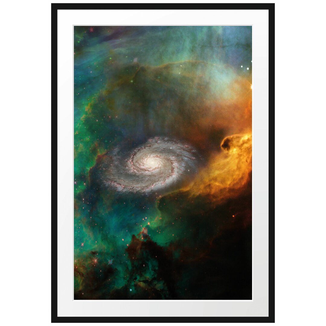 Gerahmtes Poster Galaxie mit Sternennebel