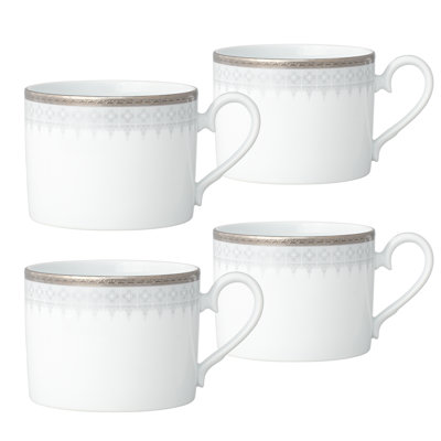 Noritake Silver Colonnade Cups, 8 oz.