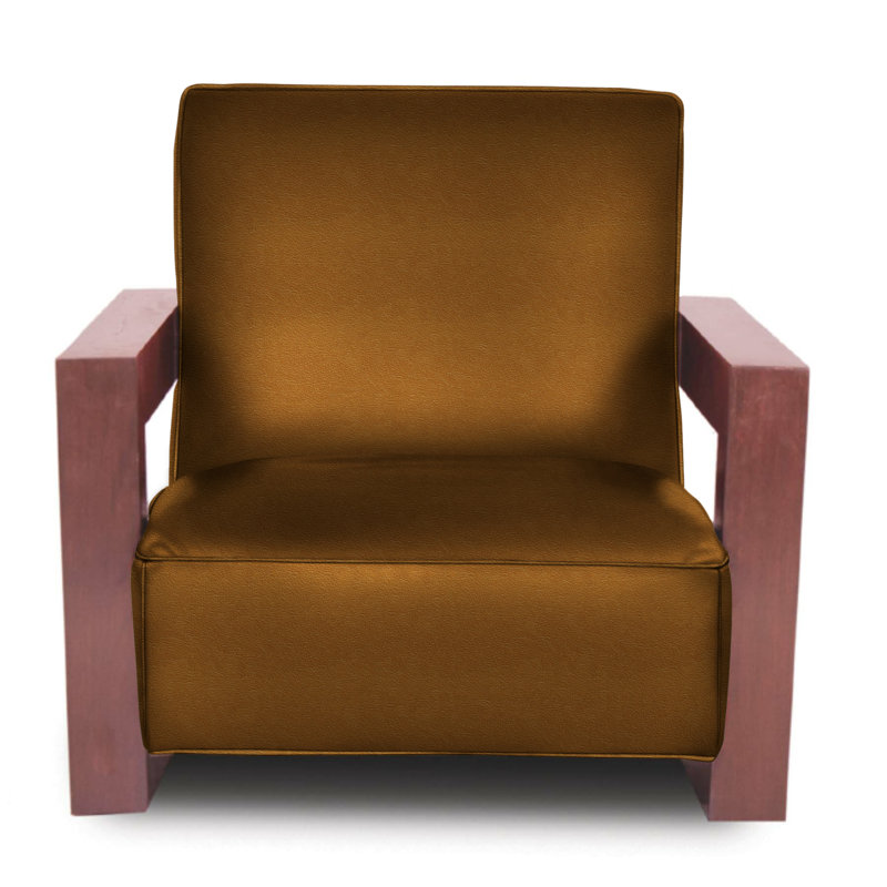 Fauteuil en cuir véritable Lofty, Cuir véritable whisky Amadeus, Cendre miel