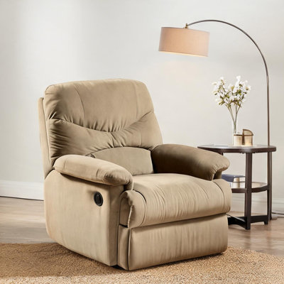 Fauteuil inclinable en microfibre avec accoudoirs à plateau-coussin et poignée manuelle, taille 36 pouces