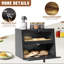 Bread Box For Kitchen Countertop,Extra Large 2 Layer Breadbox Wooden Farmhouse Bread Storage Container Bread Bin Bread Holder Food Organizer Pantry Shelf Acrylic Window