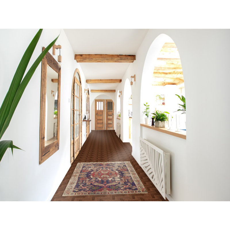 Tapis traditionnel rétro bleu 3 x 5