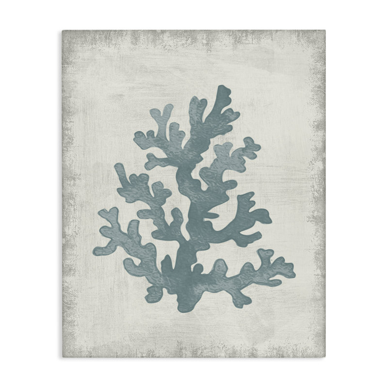 Art mural en forme de corail bleu par Conrad Knutsen, H 20 po x l 16 po