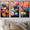 «Colorful Pastel Vibrant Foliage - Leaves», ensemble d'art sur toile