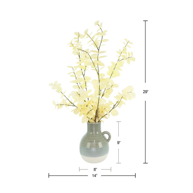 Blanched Eucalyptus Arrangement in Ceramic Jug