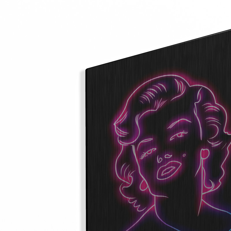 «Neon Marilyn» par Momart, art mural en métal, H 16 po x l 12 po