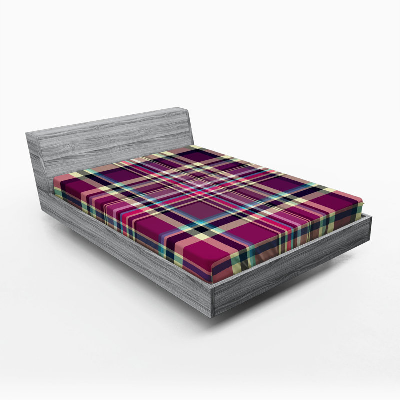 Microfiber Plaid Fitted Sheet, Full Fitted Sheet