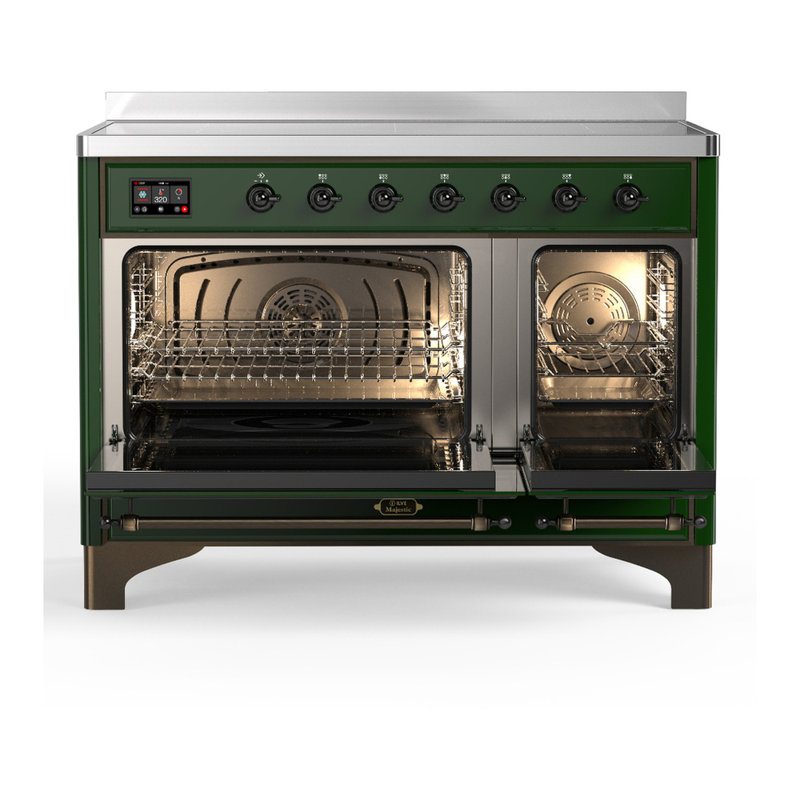 Majestic III Series 48 Inch Induction Range with 6 Induction Elements in Antique White (Chrome Trim), Burnished