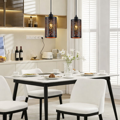 Mini ndustrial Black & Gold Pendant Light Fixture