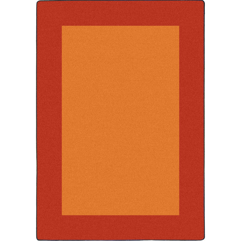 Orange Tufted Synthetic Stain-Resistant Area Rug 5'4" x 7'8"