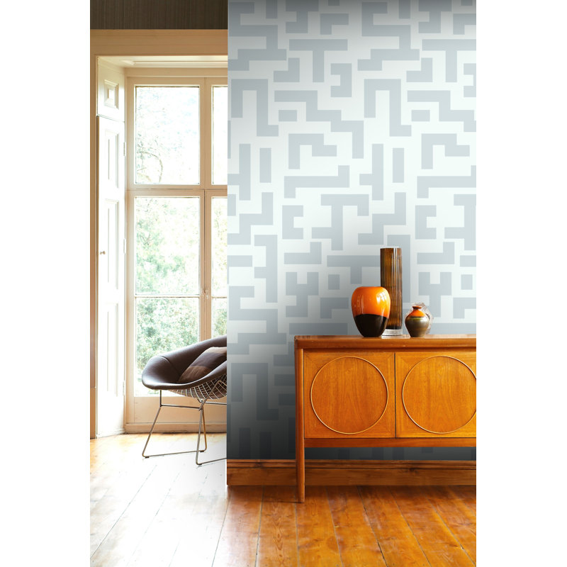 Yuki Osada Geometric Wallpaper Double Roll by Soicher Marin Studio, Light Blue