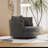 70.1" W Slipcovered Oversized Modern Chenille Sofa Chair, Upholstered Accent Barrel Chair With Pillows-119319704