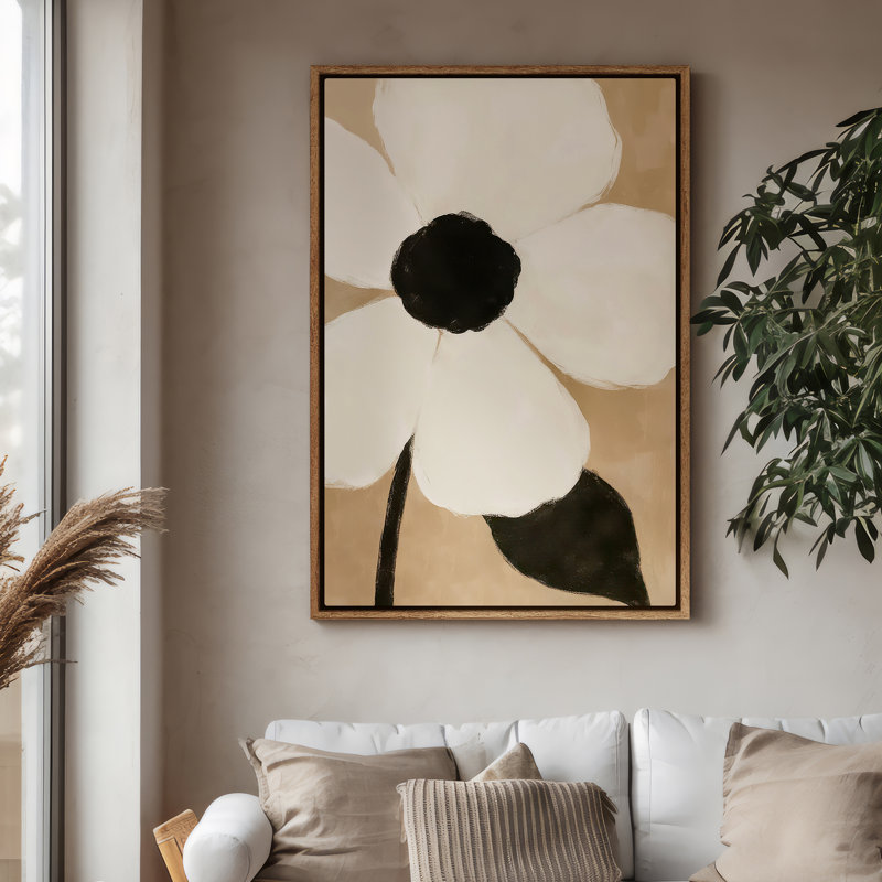 Art mural encadré sur toile, impressions murales abstraites rétro 24 "x 36", Naturel, H 36 po x l 24 po