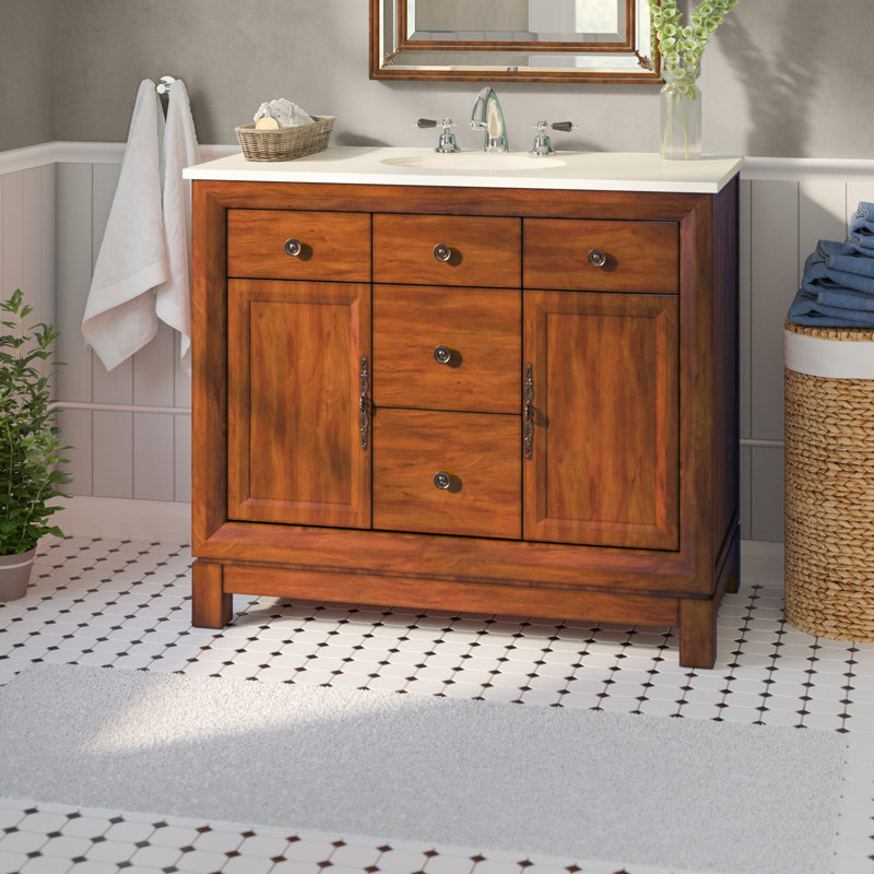 Eichorn 42'' Single Bathroom Vanity with Marble Top