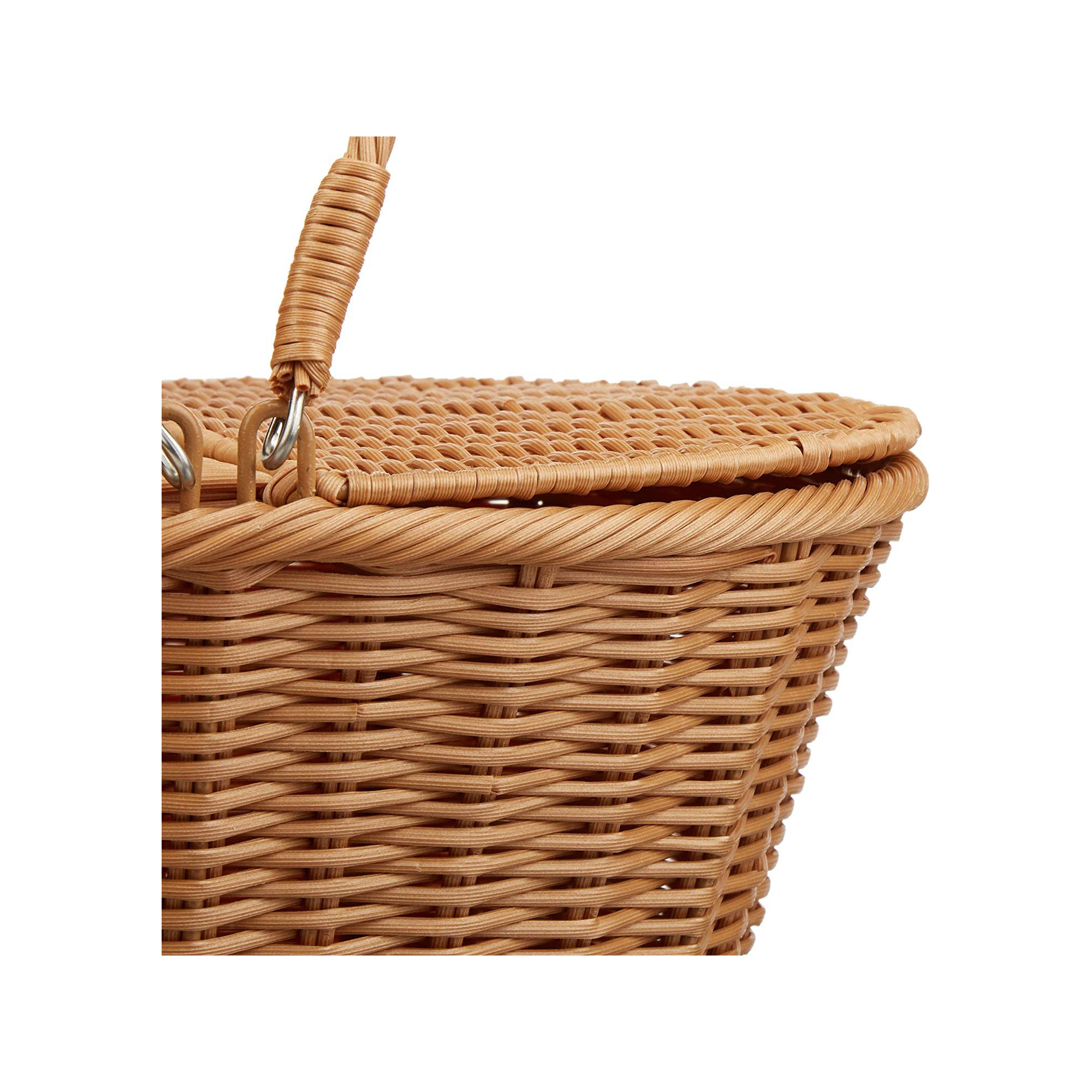 Bay Isle Home™ Poly-wicker Picnic Basket | Measures 16" X 13.5" X 7.5" | For Picnics, Parties And Bbqs | Hand Woven Polypropylene Fibers That Will Last