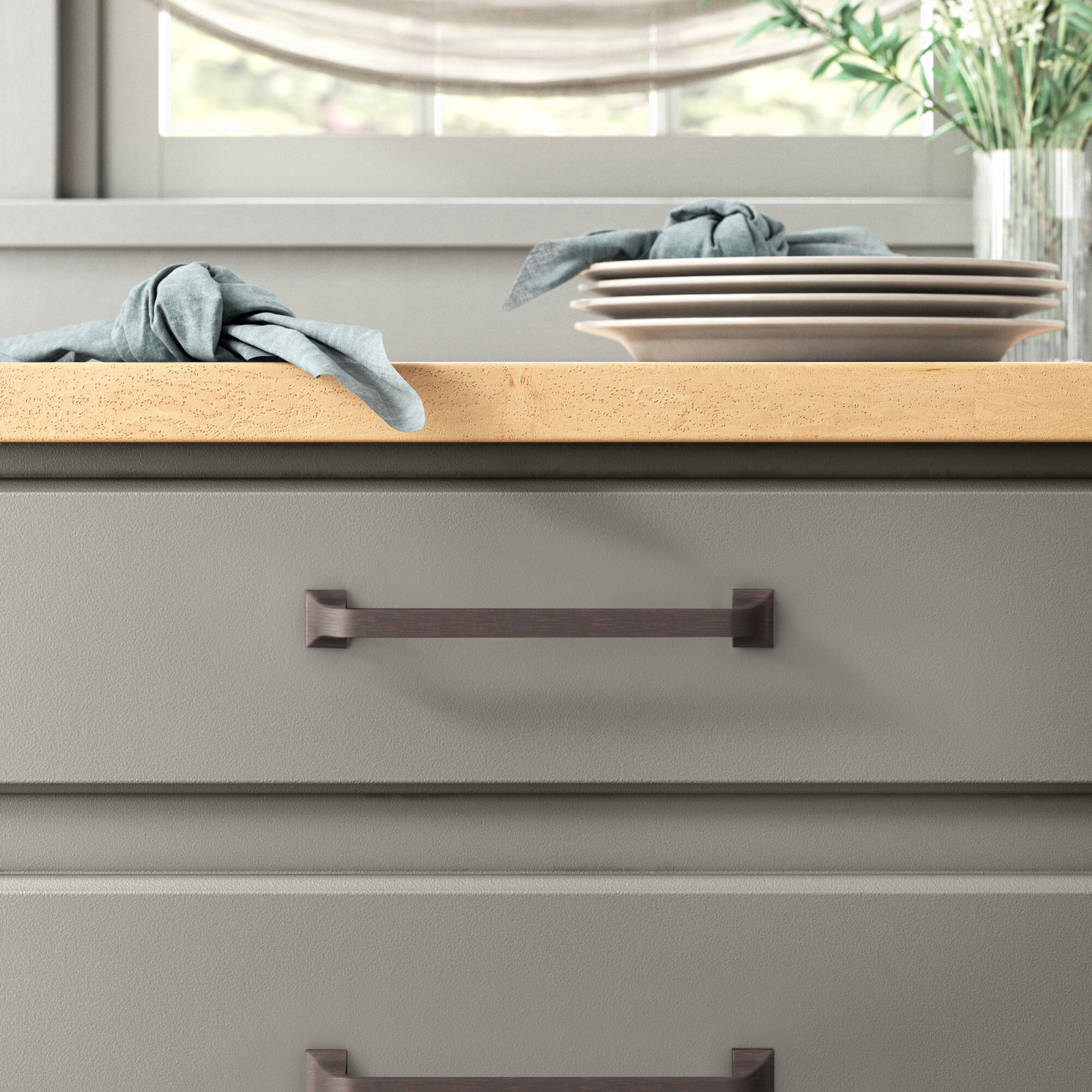 Forge Farmhouse Cabinet Pull, 5-1/16", Vintage Bronze, 1
