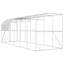 Against Wall Chicken Coop Silver Galvanised Steel Outdoor Modern Stable